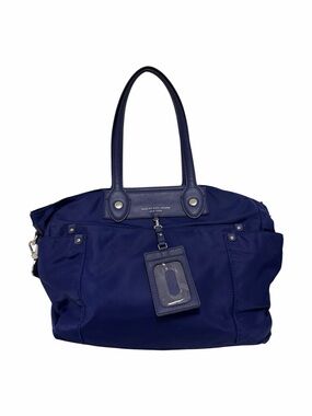 Marc by Marc Jacobs Solid Navy Nylon Blend Tote Handbag